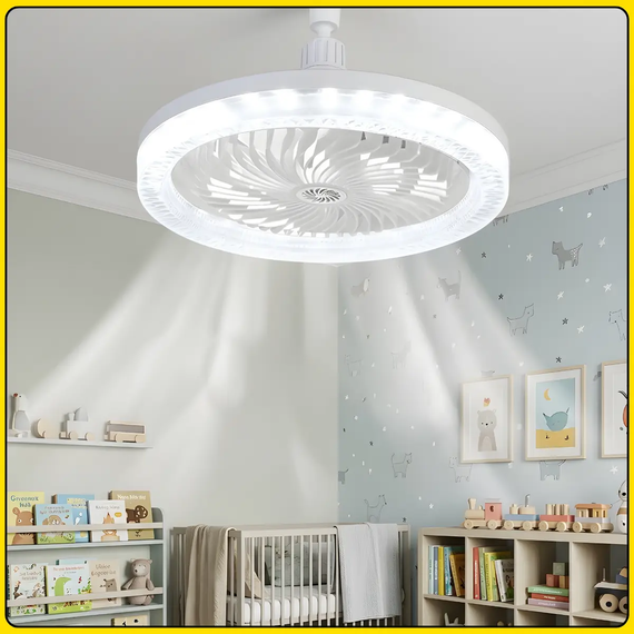 Стельова LED лампа з вентилятором, 3 режимами світла та пультом ДК 30W  E27 AY1036 | Зображення 2