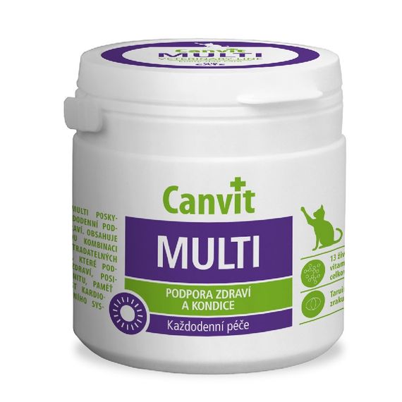 Вітаміни Canvit Multi for cats для зміцнення імунітету у котів різного віку 100 гр
