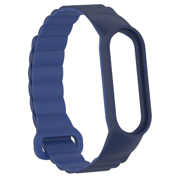 Ремінець Dual-color Magnetic для Xiaomi Mi Band 7/6/5/4/3 Navy Blue / Blue | Зображення 2