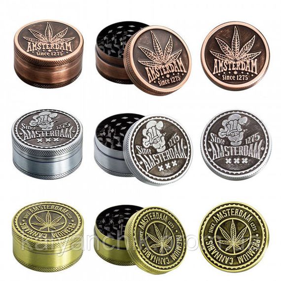 Гріндер металевий Amsterdam Green 3-part Zinc Grinder 50 mm