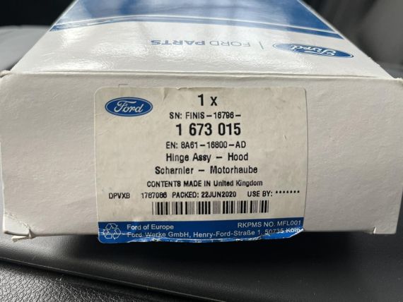 Ford Fiesta 2008-2017 петля капота (ORIGIANL) права, 1673015 | Зображення 1