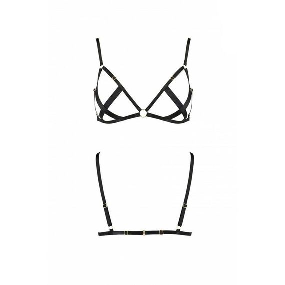Відкритий бюстгальтер-стрепи Passion Exclusive NICKY BRA S/M, black | Зображення 4