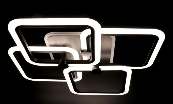 Люстра світлодіодна стельова LED світильник для квартири на стелю лед з пультом 25756 Чорний 10х56х65 см. | Зображення 3