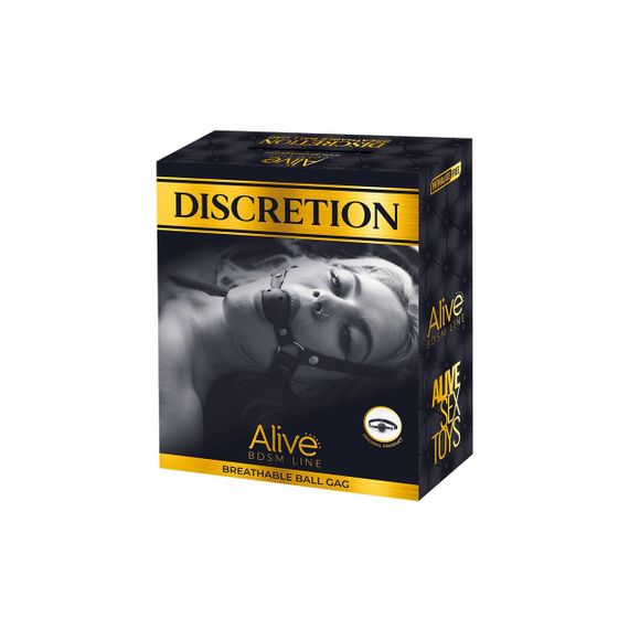 Повітропроникний кляп Alive Discretion Black Sex Aura | Зображення 2