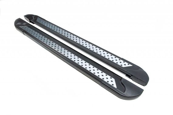 Бокові пороги New Vision Black (2 шт., алюміній) Коротка база для Ford Transit 2000-2014 рр