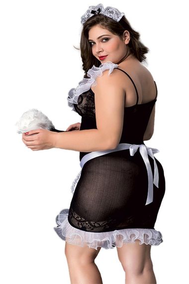 Эротический комплект горничной BLACK SOUBRETTE OUTFIT XL/XXL sexstyle | Зображення 1