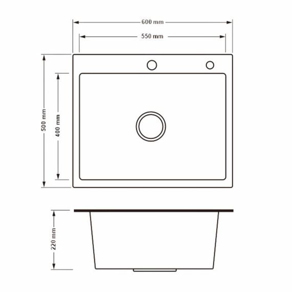 Lidz Handmade H6050HB Мойка для кухни интегрированная Decor Black PVD Honeycomb 2,5/0,5 мм LDH6050BDECPVD48371 | Зображення 1