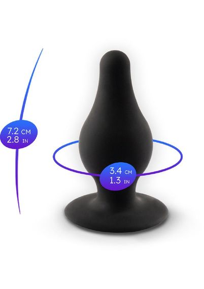 Анальна пробка термореактивна Silexd Plug Model 2 конічної форми, чорна, S Sex Aura | Зображення 3
