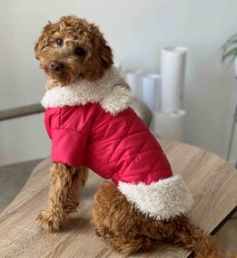 Куртка з хутром червона K-65