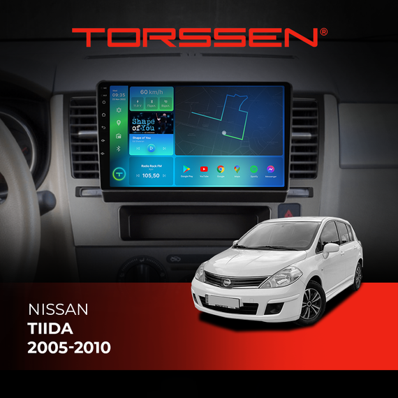 Штатна магнітола Torssen Nissan Tiida 05-10  FL10 4+64Gb 4G Carplay DSP