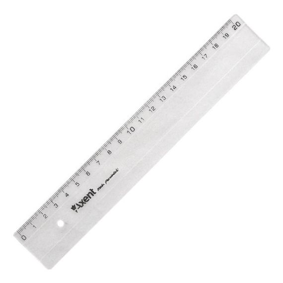 Линейка Axent plastic, 20cm, clear (7320-А) - Топ Продаж!