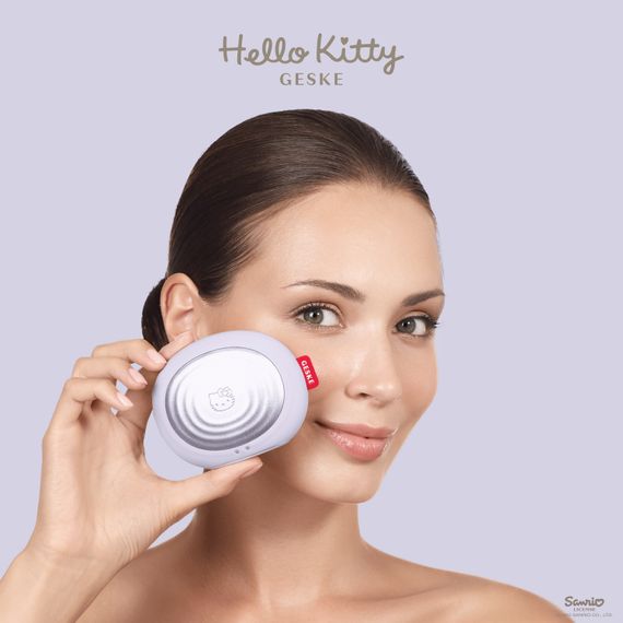 Електронна ультразвукова термощітка для обличчя GESKE Sonic Thermo Facial Brush 5в1 by Hello Kitty purple | Зображення 3