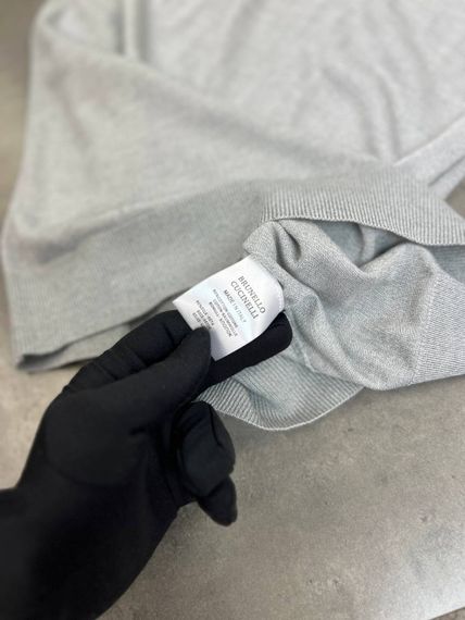Трикотажне поло Brunello Cucinelli світло-сірого кольору f697 | Зображення 5