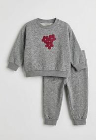 Дитячий теплий спортивний костюм для дівчинки Green Cotton 80 см Сірий-меланж (251112127)