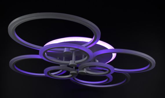 Люстра світлодіодна стельова LED світильник для квартири на стелю лед з пультом 25963 Білий 14х80х103 см. | Зображення 7