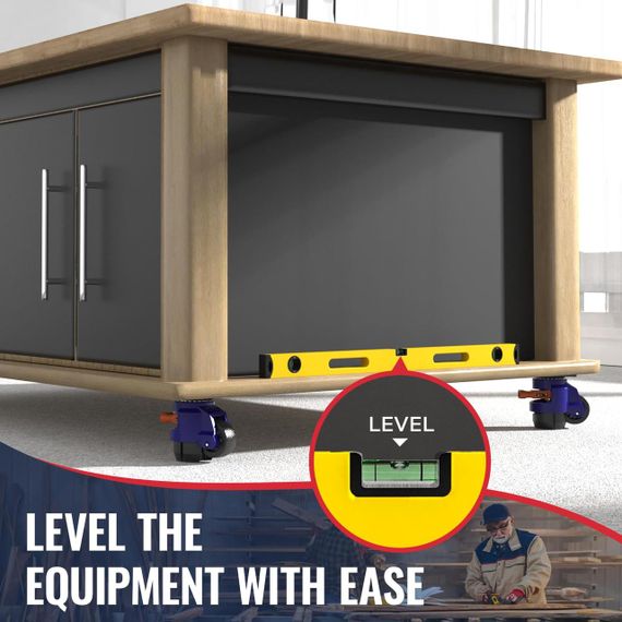 Колеса меблеві комплект 4 шт, ніжки для важких тумб, столів до 1000 кг, коліщатка регульовані, ролики для пересування меблів | Зображення 3