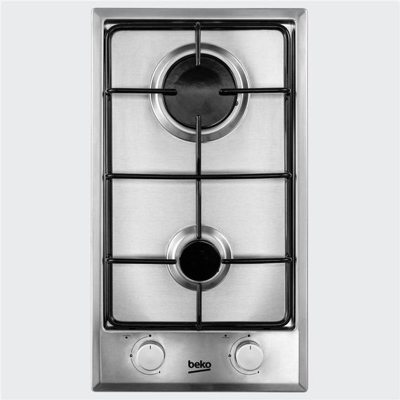 Встраиваемая газовая поверхность Beko HDCG32220FX - домино/2  конфорки/Ш -29 см./эмал. решетки/нерж (HDCG32220FX)