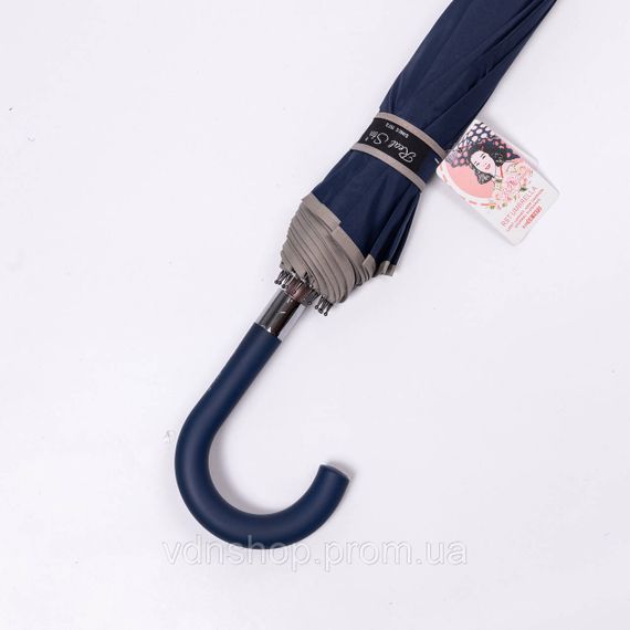 Класична парасолька-тростина з чохлом напівавтомат з поліестеру міцна надійна 12 спиць діаметр 120 см Сірий HP-23-16G | Зображення 4