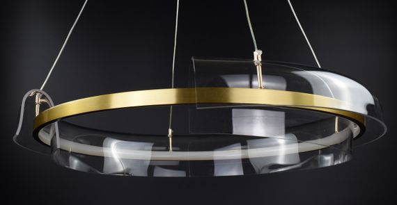 Люстра світлодіодна підвісна LED світильник для квартири на стелю лед 26893 Латунь 30-150х80х80 см. | Зображення 4