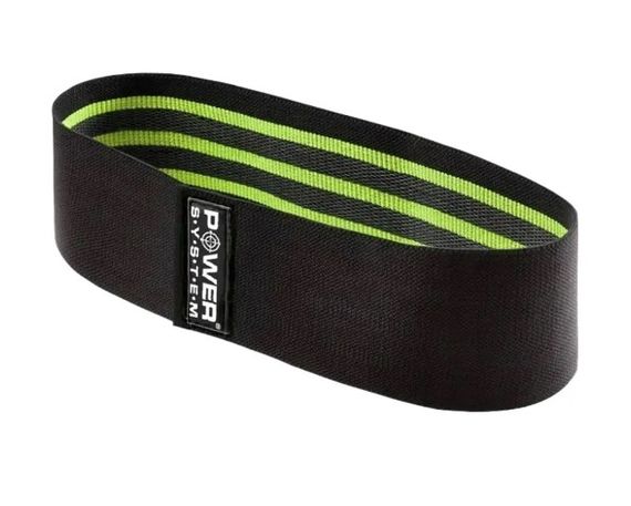 Тканева гумка для фітнесу та спорту Power System PS-4092 Booty Band LVL 2 Black/Green (d_80 см, 12-16 кг) (4092GN-0)