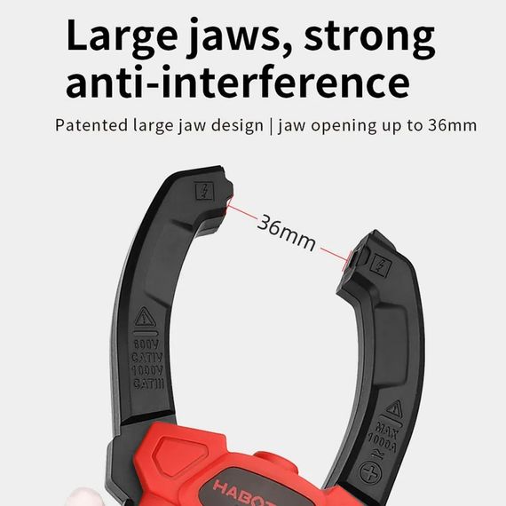 Мультиметр Затискний вимірювач HT208D DC1000В/1000A, AC750В/1000A Digital clamp meter для сонячних панелей | Зображення 8