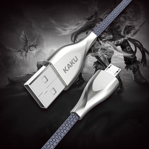 USB кабель Kaku KSC-038 USB - Micro USB 1m - Silver | Зображення 5