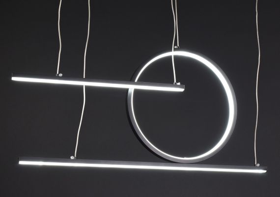 Люстра світлодіодна підвісна LED світильник для квартири на стелю лед 27161 Чорний 35-150х5х70 см. | Зображення 5