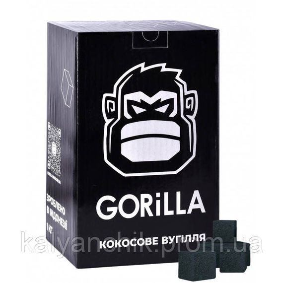 Вугілля кокосове для кальяну Gorilla 2.5х2.5, 1 кг