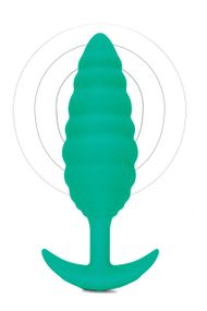 Анальна пробка з вібрацією, рельєфна B-VIBE-TEXTURE PLUG TWIST, зелена Sex Aura