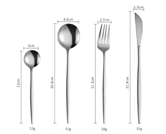 Набор столовых приборов Kitchen Ware 24 шт из нержавеющей стали на 6 персон Silver | Зображення 3