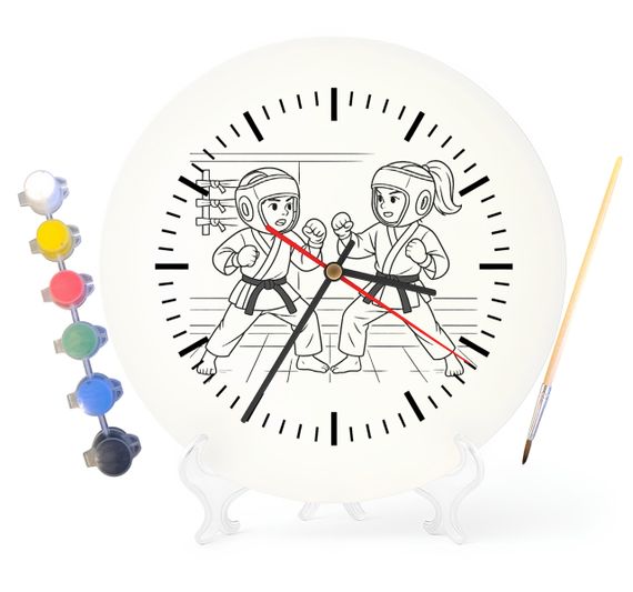 Дитячий набір для творчості годинник-розмальовка Карате 30 см (Г0033)