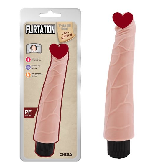 Вібромасажер із кібершкіри реалістичний Chisa T-skin ReaL Flirtation, тілесний Sex Aura