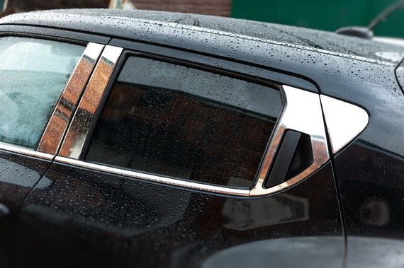 Молдинг дверных стоек (8 шт, нерж) для Nissan Juke 2010-2019 гг | Зображення 1