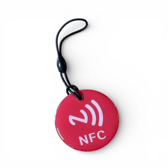 NFC метка брелок NTAG213 круглый 35 мм - Red