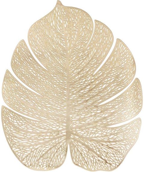 Набір 4 сервірувальних килимка Margrese Monstera Gold 32х38см, плейсмат (підтарільники)