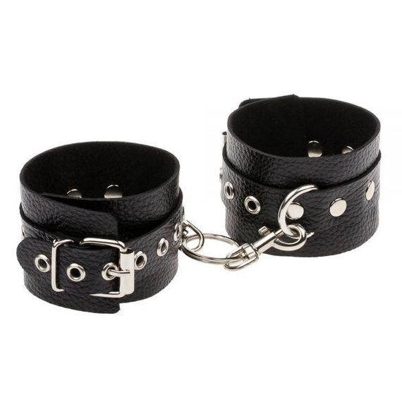Наручники Leather Double Fix Hand Cuffs, Black Sex Aura