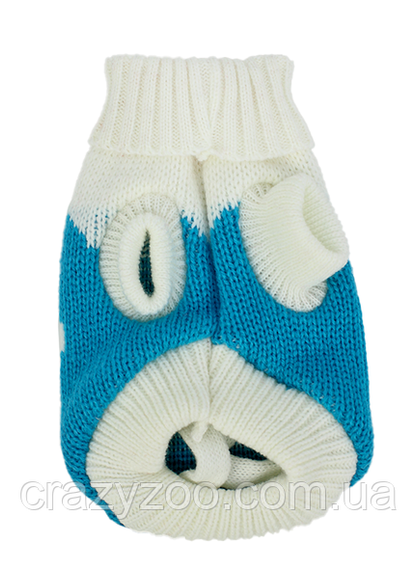 Свитер для собак и котов EcoToys Heart XL бело-голубой A: 31 см B: 36 см C: 24 см 6904 | Зображення 1