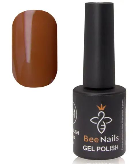 Гель-лак для ногтей Bee Nails 178 (коричнево-оранжевый) 8мл | Зображення 1