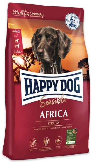 Сухий корм для собак усіх порід зі страусом Happy Dog Sensible Africa, 12.5 кг