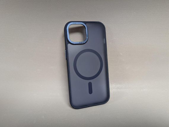 Чохол для iPhone 15 / Айфон 15, GUARD MATTE, протиударний, Soft Touch, з MagSafe, синій