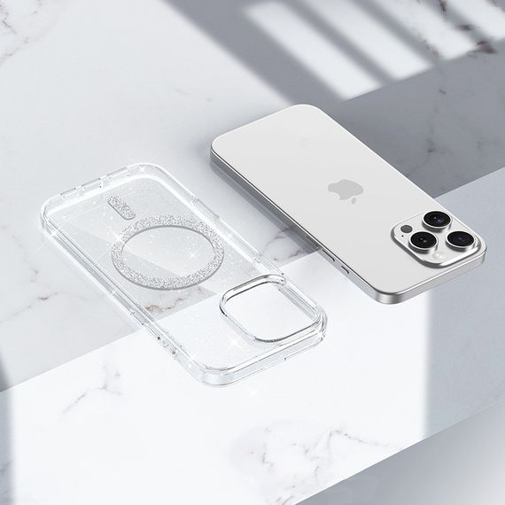 Чохол TPU Eclipse Sparkle (MagFit) для Apple iPhone 14 Pro Max (6.7") Clear | Зображення 3