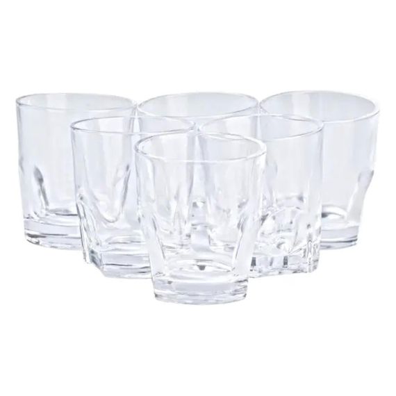 Склянки набір з 6 штук по 250 мл з товстим дном прозорий HP555 | Зображення 1