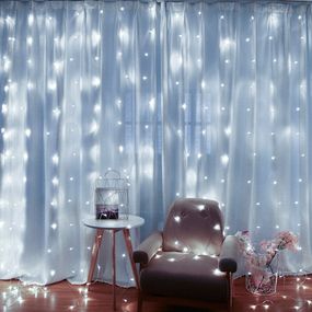 Гірлянда 120LED Водоспад White, 8 режимів, 3*1 метр, прозора ізоляція, живлення 220V