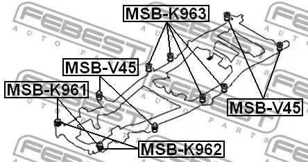 Подушка подрамника, pajero/l200 87- FEBEST (MSBK962) | Зображення 3