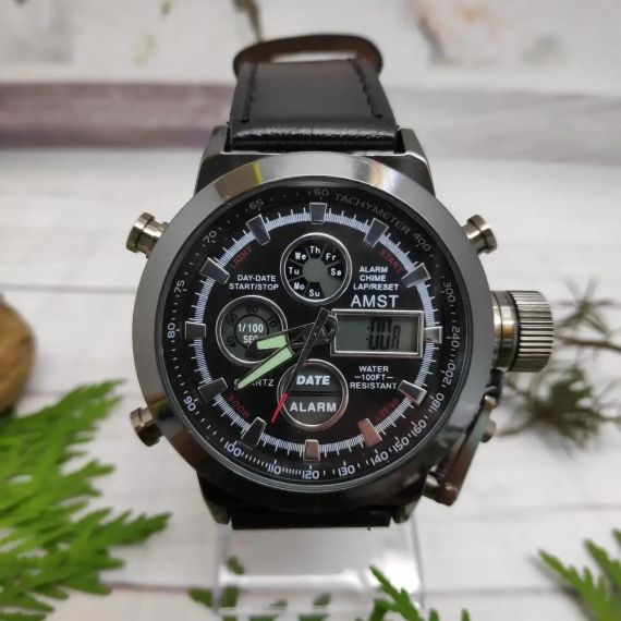 Наручний чоловічий годинник AMST Watch / Армійський чоловічий годинник з підсвічуванням вологостійкий | Зображення 3