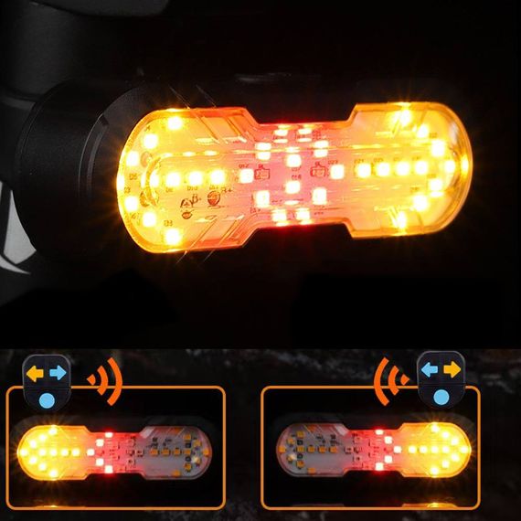 Велоліхтар STOP (red+yellow) CYGM-2229 з акумулятором + пульт управління | Зображення 1