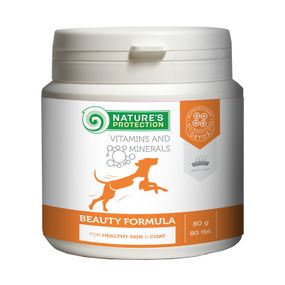 Витамины Nature's Protection Beauty Formula для улучшения состояния шерсти и кожи у собак 80 табл
