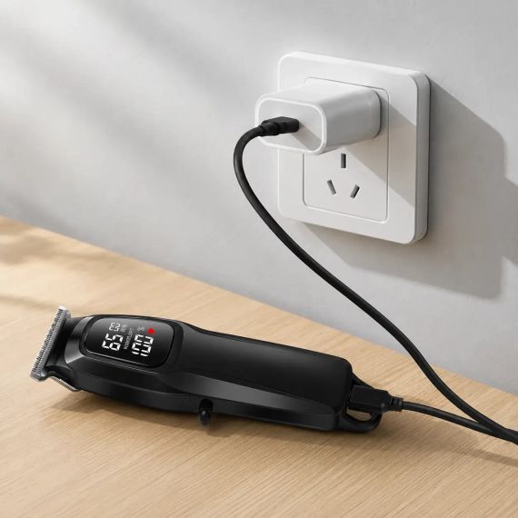 Машинка для стрижки, 3 насадки, USB-C, Kemei KM-2273, Чорний / Акумуляторна машинка для стрижки волосся / Бездротовий тример | Зображення 6