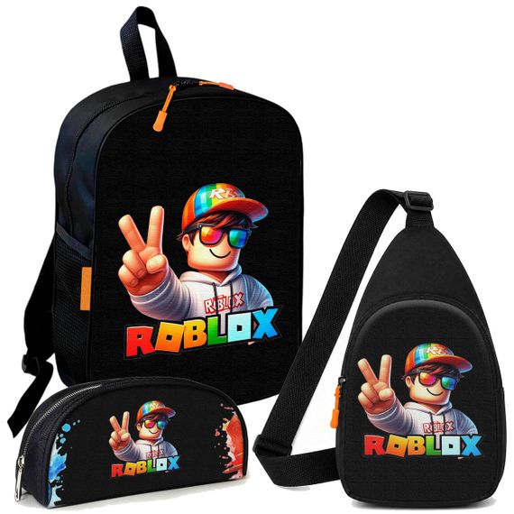 Набор Roblox 3 в 1: детский рюкзак + сумка-слинг + пенал, для мальчика и девочки 7–9 лет (6042)