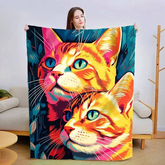 Плед 3D Картина котиків 13453 135х160 см | Зображення 1